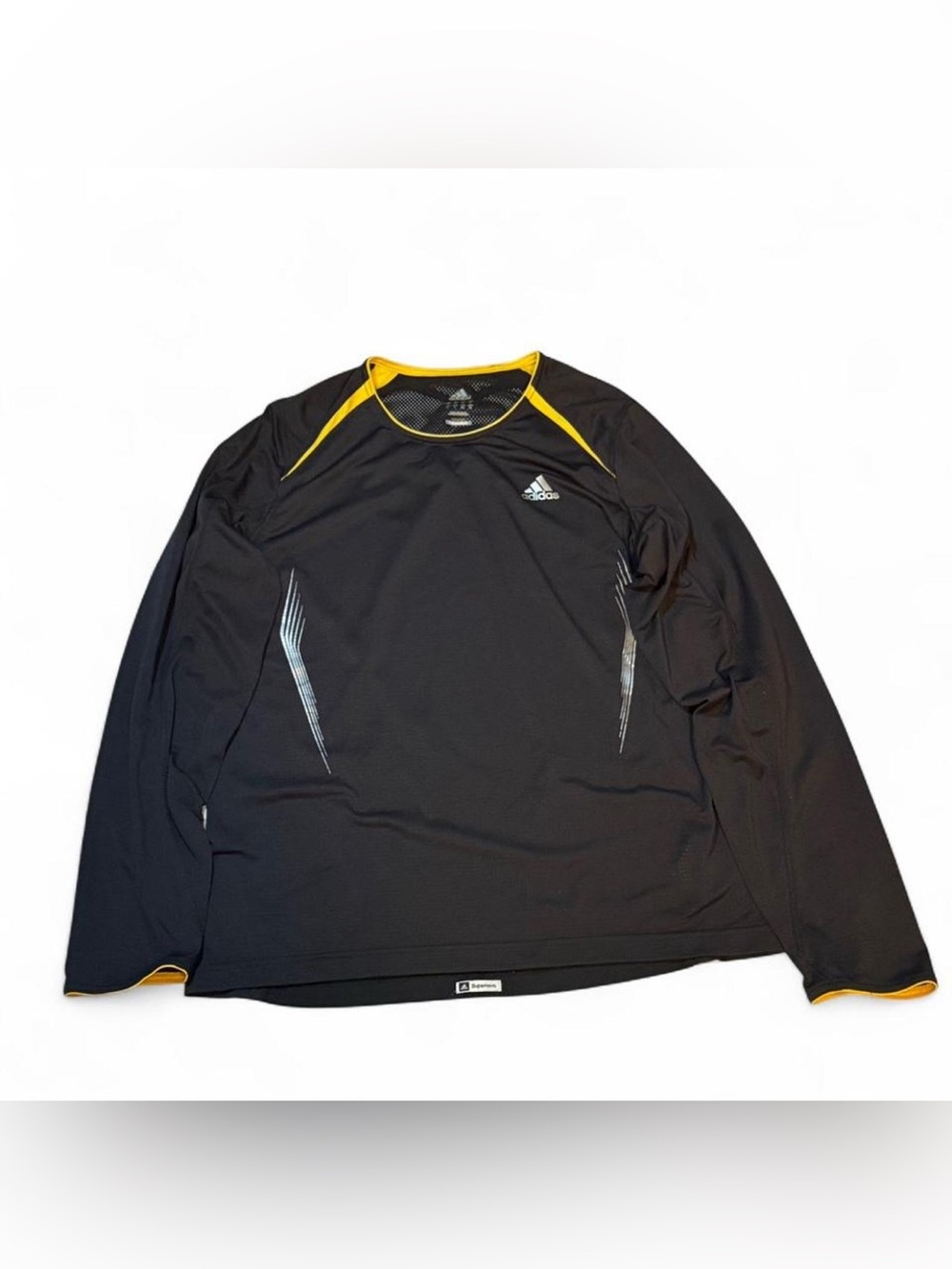 adidas Black Performance Clima365 Top with Yellow Trim